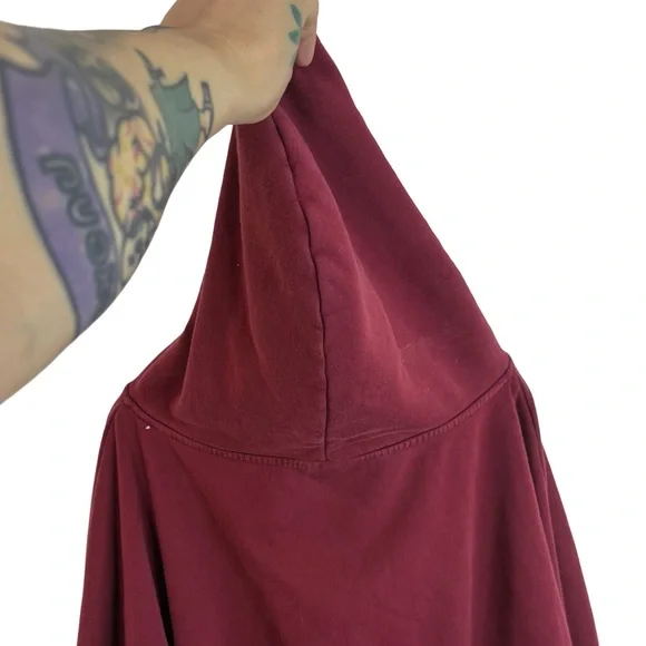 POPFLEX Women's Crimson Red Designer Premium Baggy Hoodie Massive Hood L/XL - Picture 8 of 9